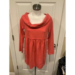 Saturday, Sunday Anthropologie Dark Coral Pink Cowl Neck Knit Dress, Size XS